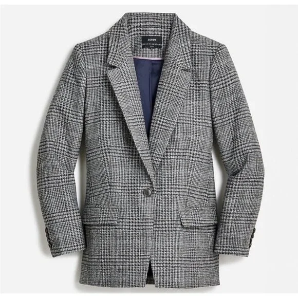 J. Crew Willa Blazer in Houndstooth Wool Size 2 - Picture 2 of 9